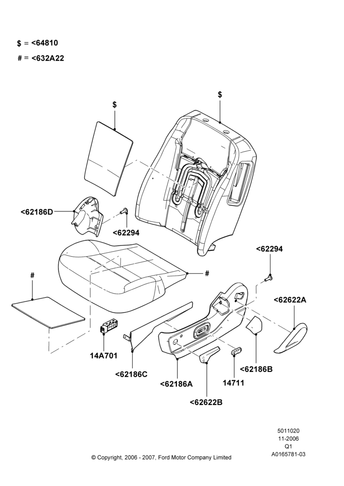 20B - Front Seat Pads/Valances & Heating, With Driver 6 Way Pwr.Seat Adjuster; 06/NOV/2006-24/DEC/2014