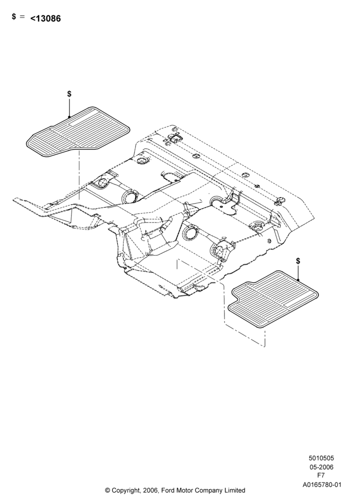 05XD - Floor Trim, Regular Cab, Accessory Fit; 15/MAY/2006-18/DEC/2006