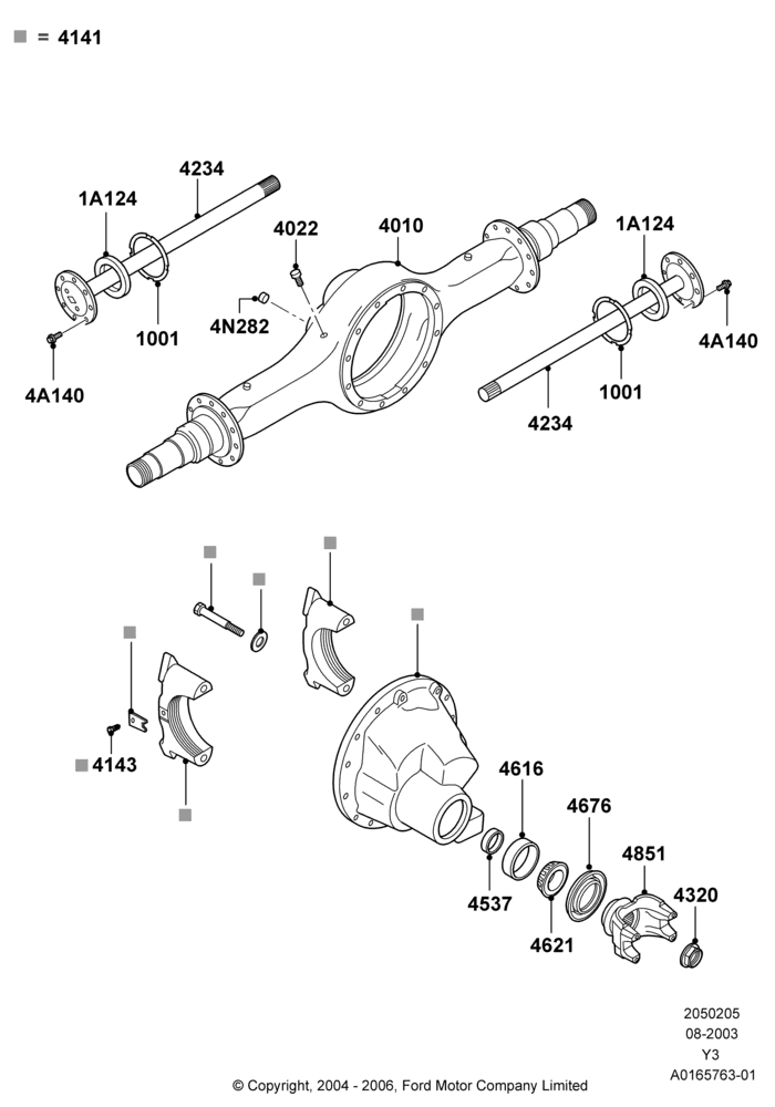 05B - Rear Axle, 20,500 LB. GVW; 04/AUG/2003-19/JAN/2010