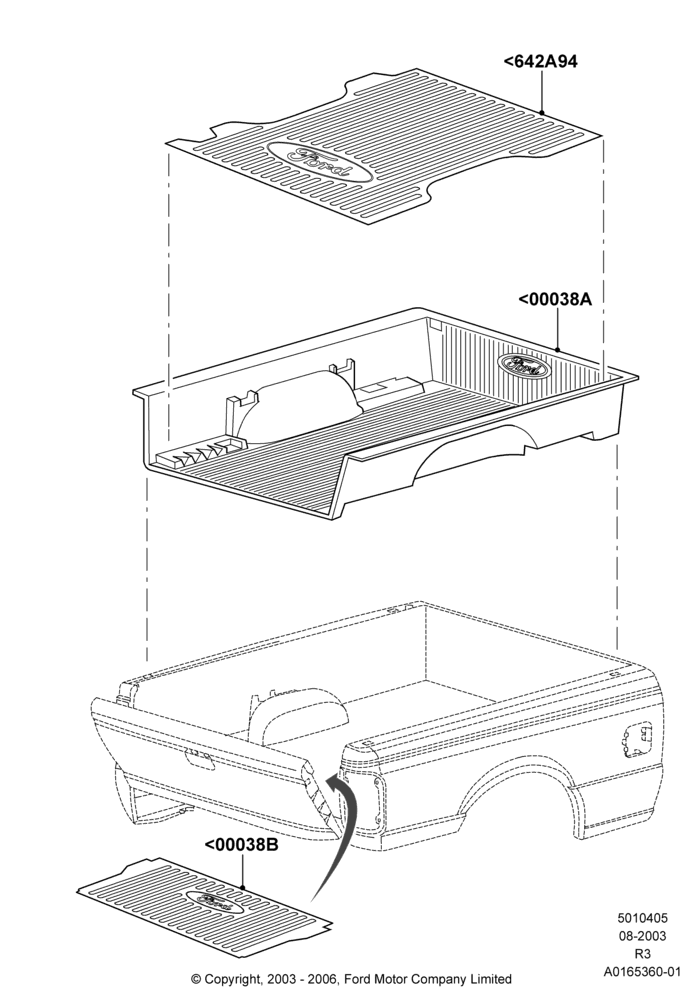 05XB - Pick Up Box/Tailgate and Tonneau, All Flareside Pick-Up Box, Accessory Bed Mat - Bed Liner; 04/AUG/2003-08/AUG/2005