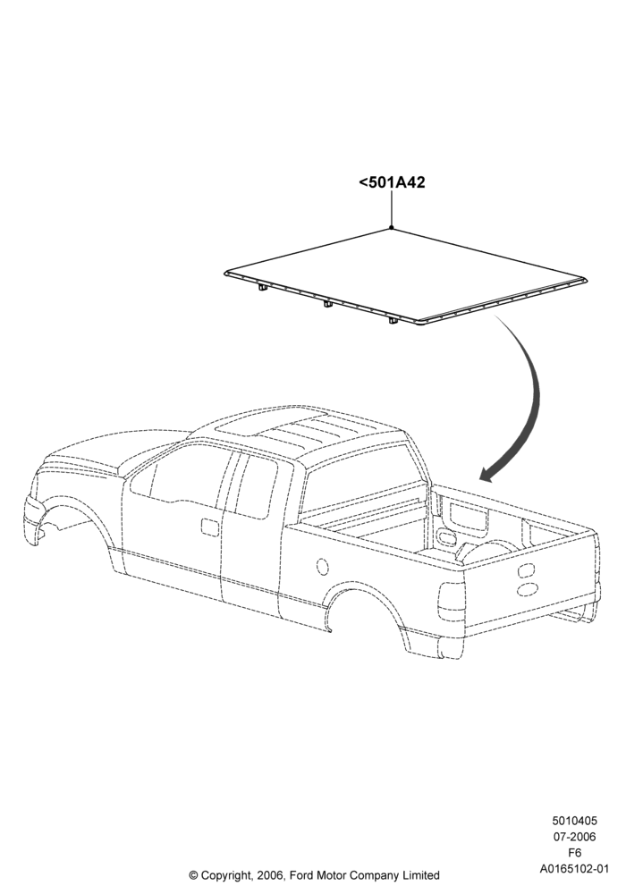 05XD - Pick Up Box/Tailgate and Tonneau, Lincoln Mark LT, Accessory, Soft Tonneau Cover; 17/JUL/2006-18/AUG/2008