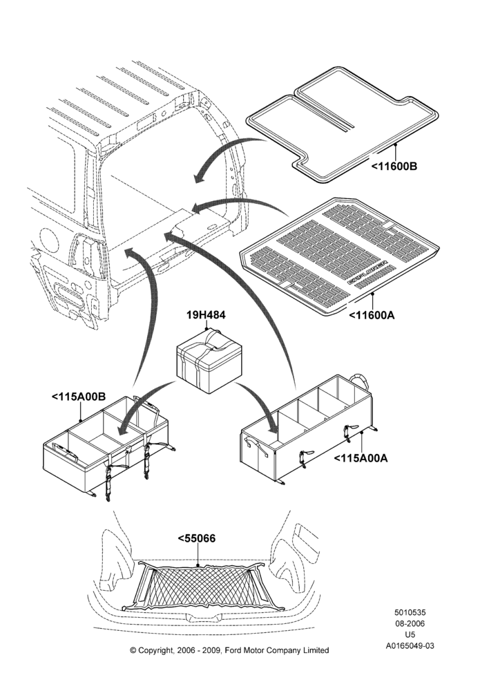 35XC - Load Compartment Trim, Lincoln/Mercury Series, Accessories; 19/JUL/2005-16/DEC/2010