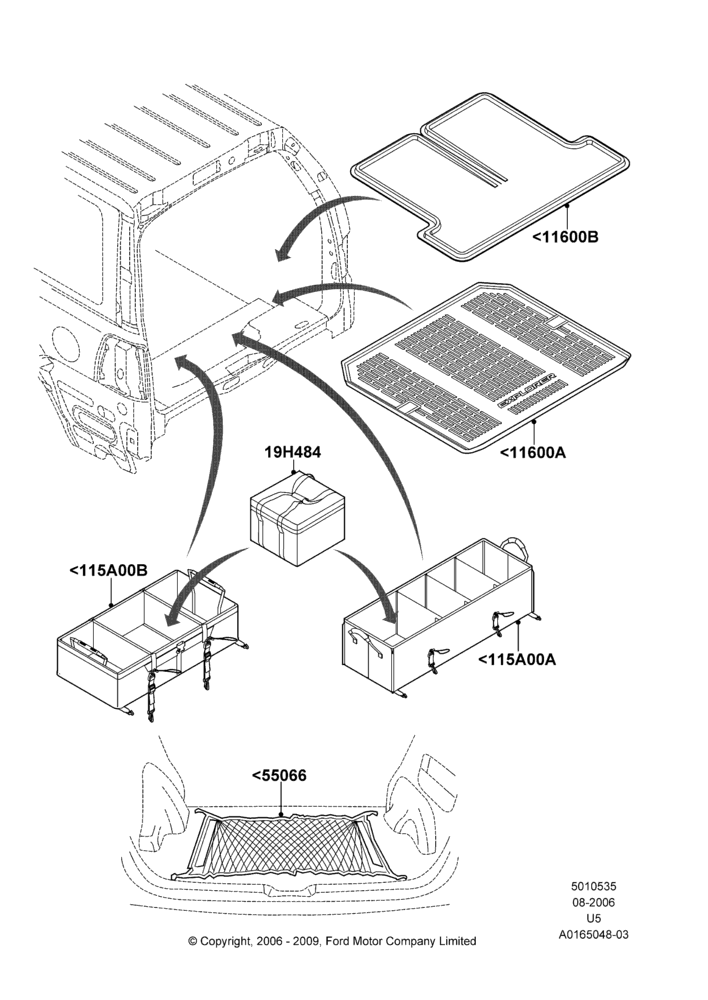 35XB - Load Compartment Trim, Ford Series, Accessories; 19/JUL/2005-16/DEC/2010