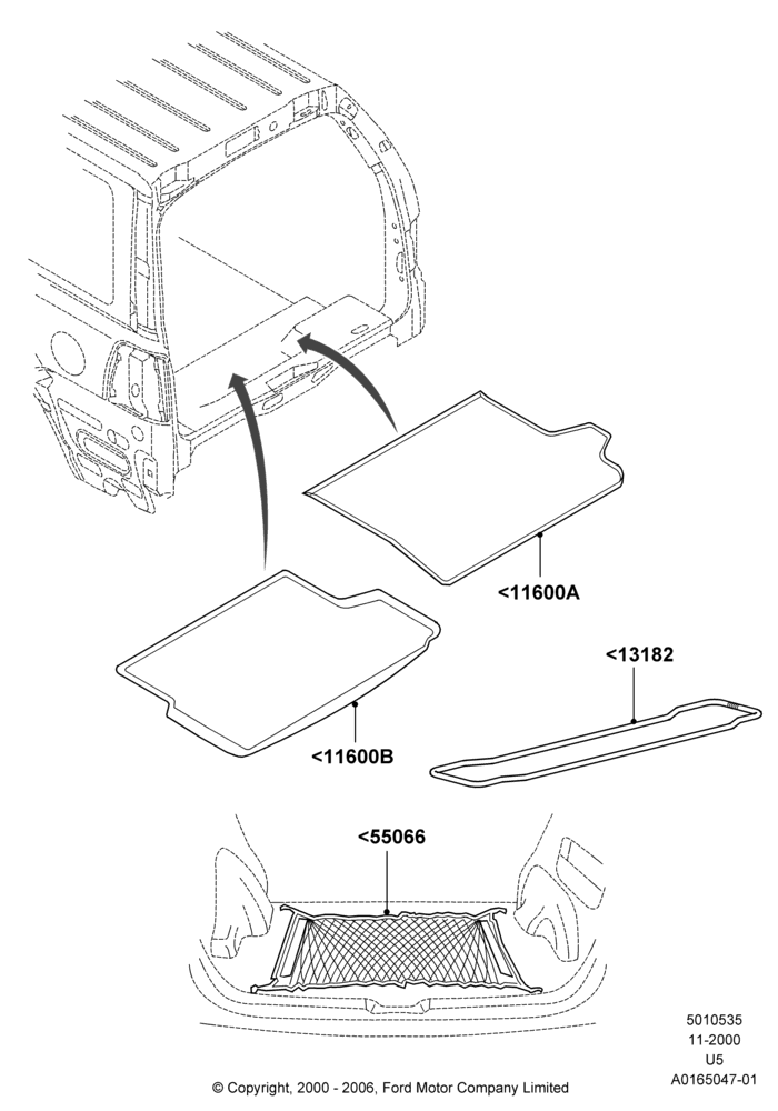 35XA - Load Compartment Trim, Lincoln/Mercury Series, Accessories; 13/NOV/2000-19/JUL/2005