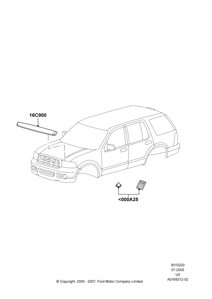 20AA - Hood and Related Parts, Ford Series, Accessory Bug Shield; 19/JUL/2005-16/DEC/2010