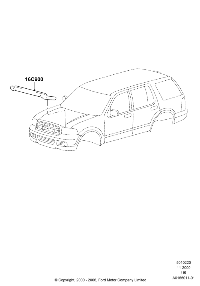 20Y - Hood and Related Parts, Lincoln/Mercury Series, Accessory Bug Shield; 13/NOV/2000-16/DEC/2010