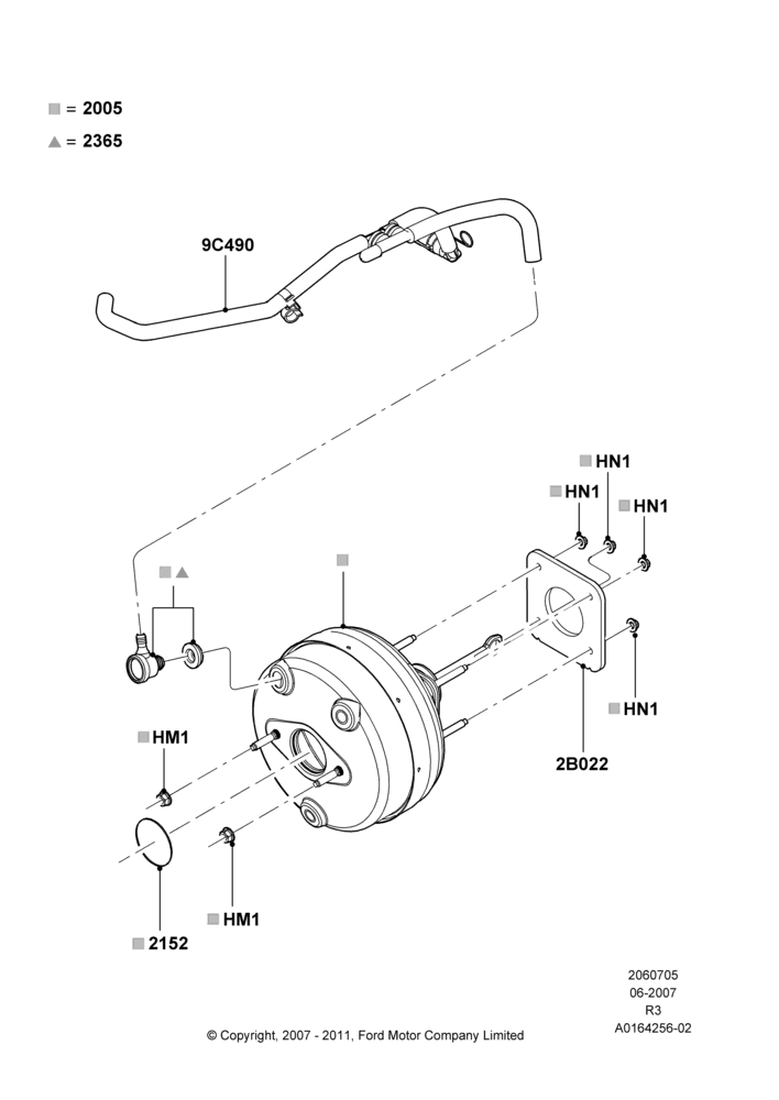 Brake Booster, 3.0 V6 12V OHV EFI