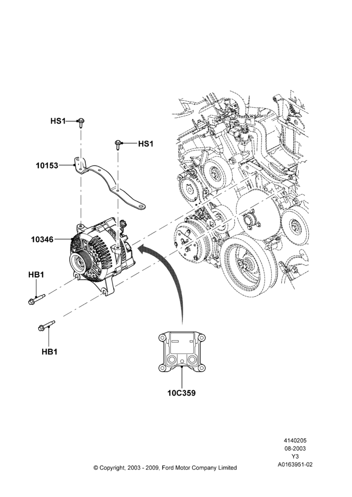 05A - Alternator and Mountings, 6.8L SOHC EFI NA V10 Gas; 04/AUG/2003