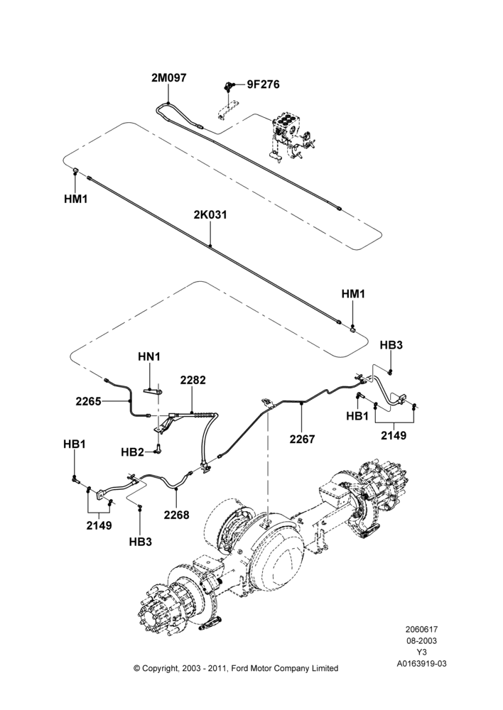 REAR BRAKE LINES, With 4 Wheel Disc Brake Hydro-Boost