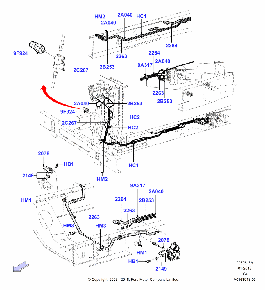 15A - FRONT BRAKE LINES, With 4 Wheel Disc Brake Hydro-Boost; 04/AUG/2003-31/OCT/2007
