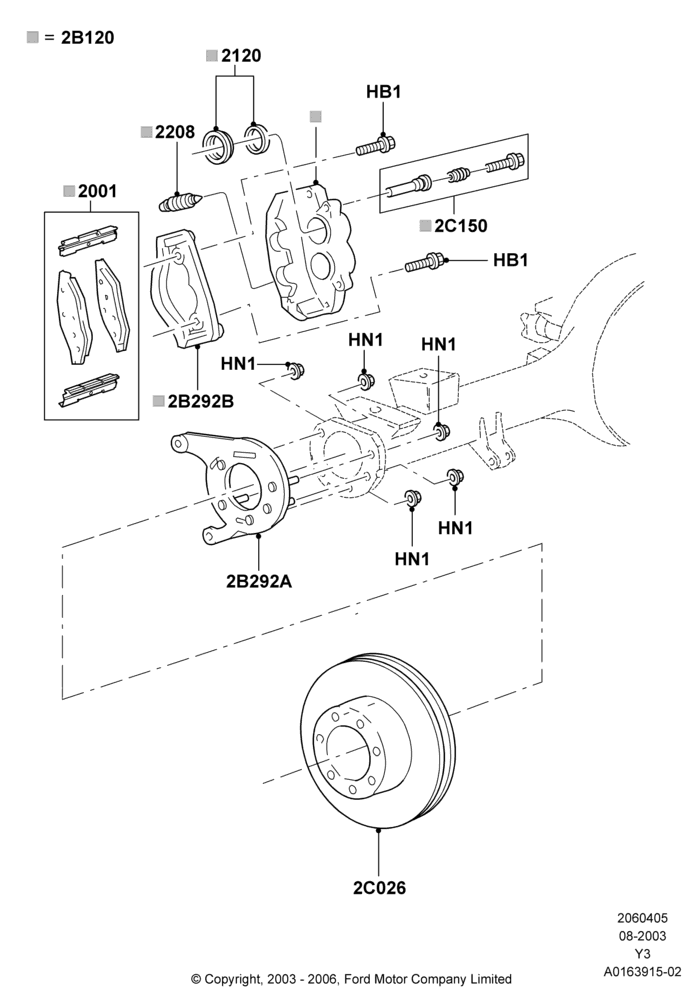 05A - Rear Brake Discs and Calipers; 04/AUG/2003-31/OCT/2007