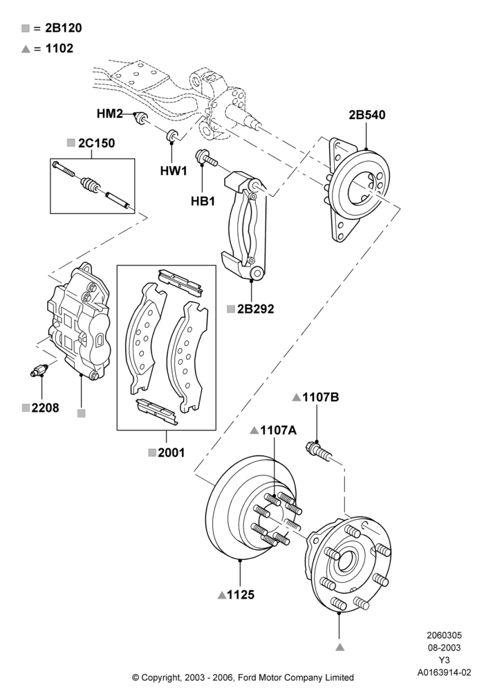 05A - Front Brake Discs and Calipers; 04/AUG/2003-31/OCT/2007
