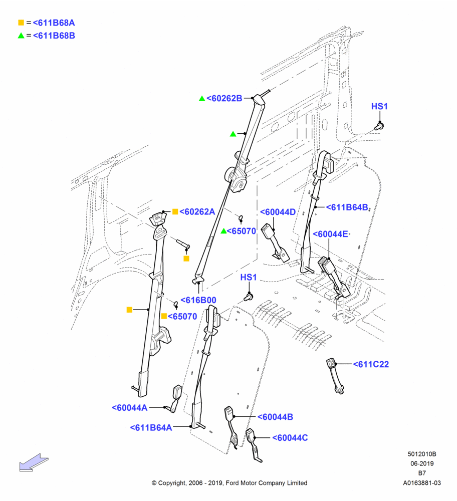 10B - Rear Seat Belts; 02/AUG/2006-30/JUN/2017