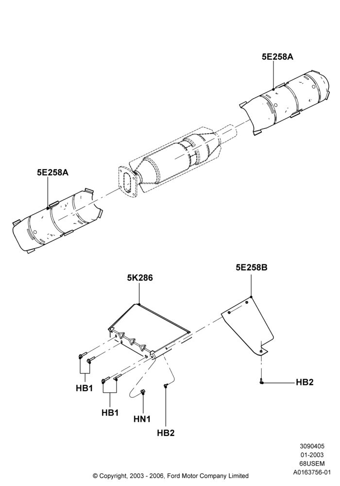 Heat Shields - Exhaust System, 6.8L Gas EFI V10