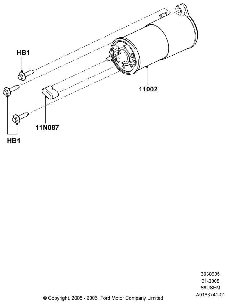 05B - Starter Motor, 6.8L Gas EFI V10; 03/JAN/2005-19/JAN/2010