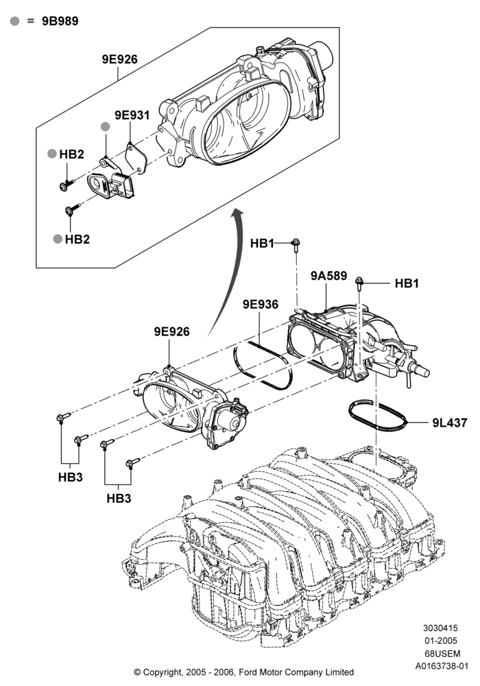 15B - Throttle Housing, 6.8L Gas EFI V10; 03/JAN/2005-19/JAN/2010