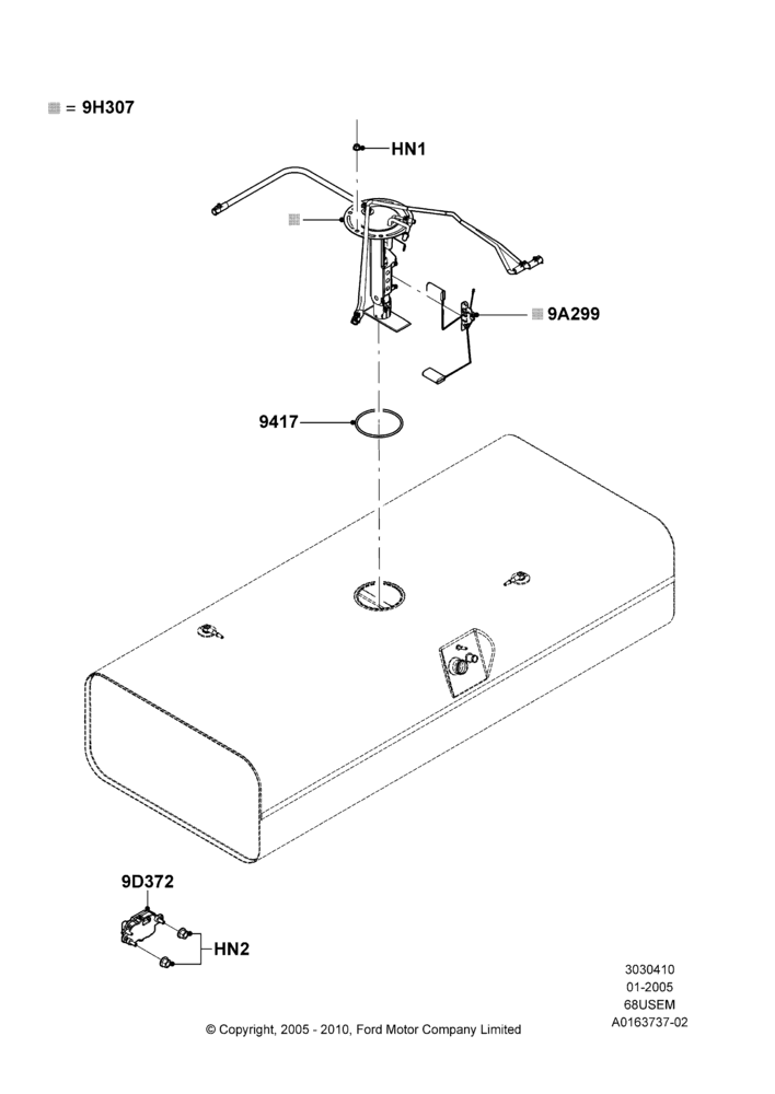 10E - Fuel Pump And Sender Unit, 6.8L Gas EFI V10; 03/JAN/2005-19/JAN/2010