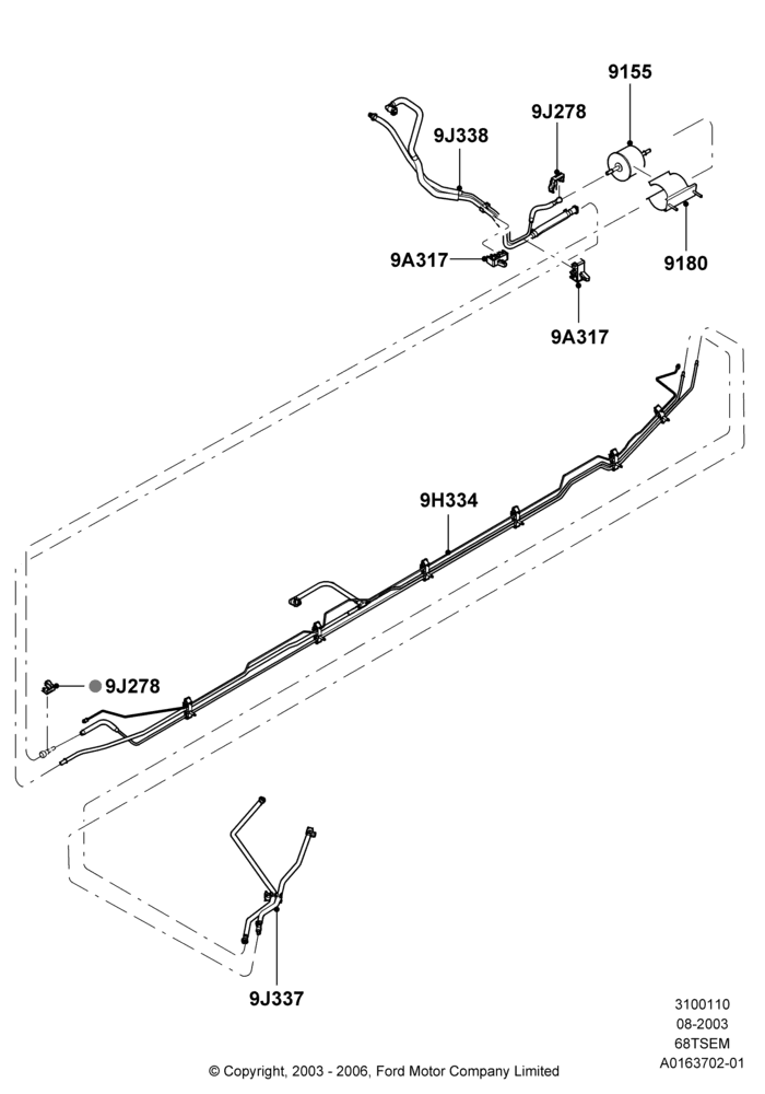 10C - Fuel Lines, 6.8L SOHC EFI NA V10 Gas; 04/AUG/2003-03/JAN/2005