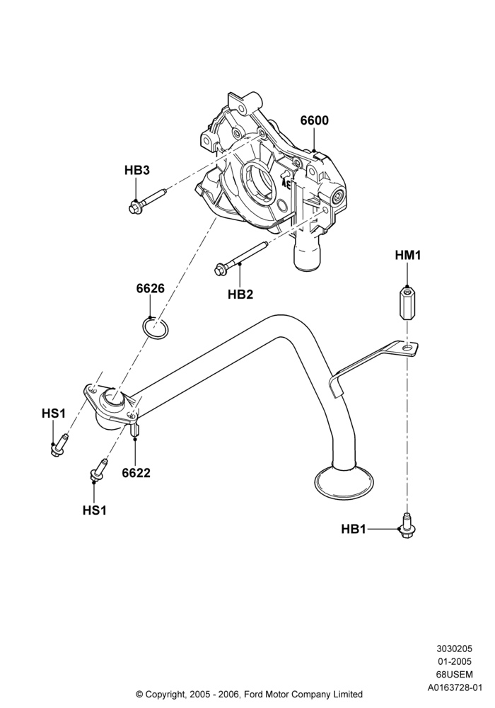 05B - Oil Pump, 6.8L Gas EFI V10; 03/JAN/2005-19/JAN/2010