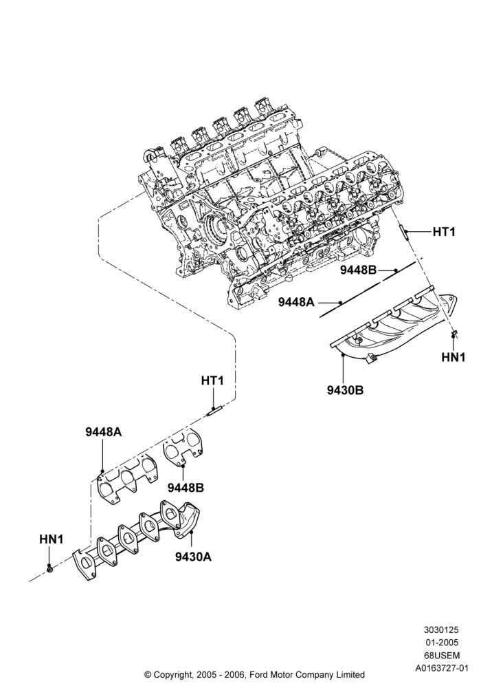 Exhaust Manifold, 6.8L Gas EFI V10