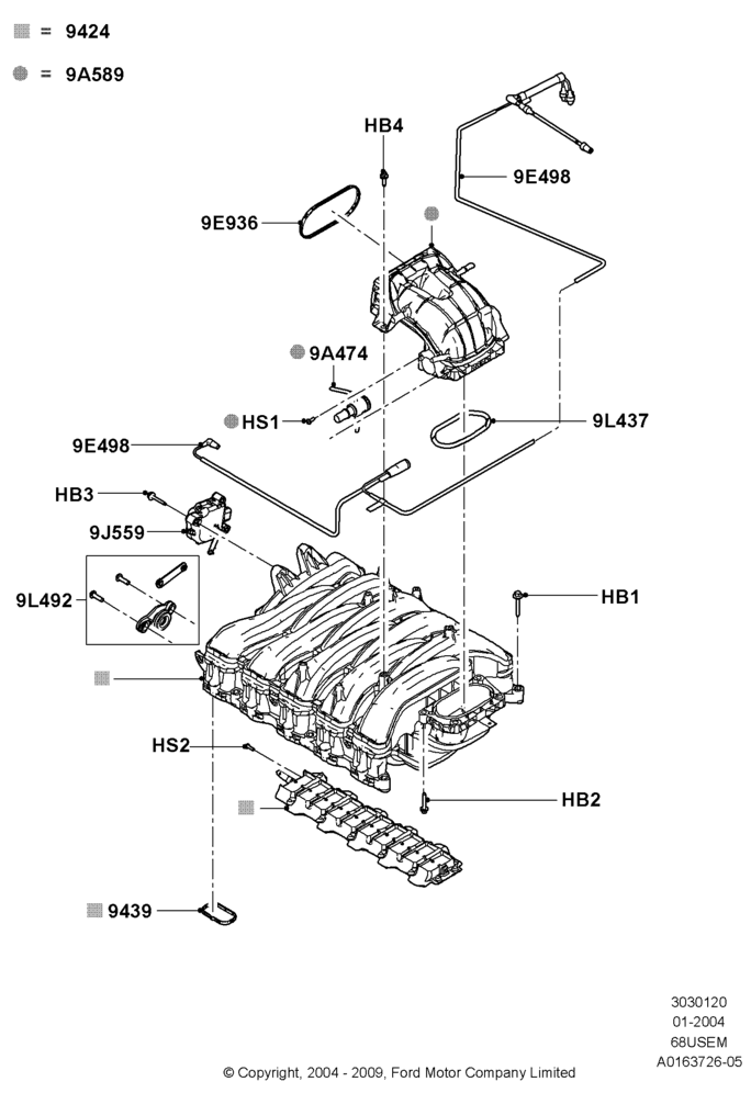 20B - Intake Manifold, 6.8L Gas EFI V10; 03/JAN/2005-19/JAN/2010