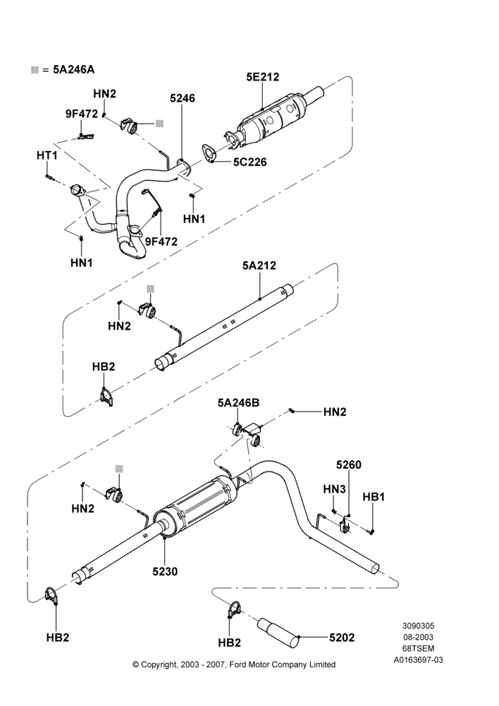 Exhaust System, 6.8L SOHC EFI NA V10 Gas