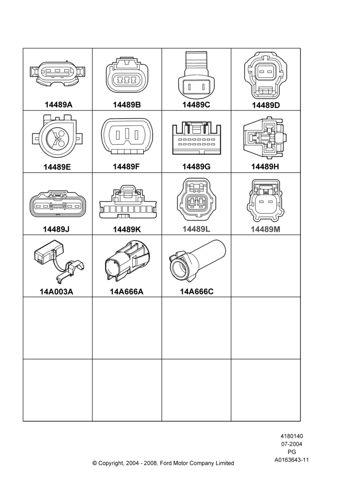 40B - Wiring Connectors, Page B; 12/JUL/2004-15/JUN/2009