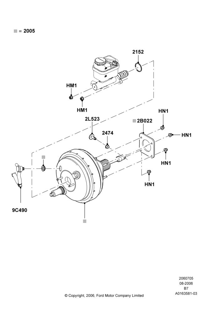 05D - Brake Booster, With Roll Stability Control; 02/AUG/2006-15/SEP/2008
