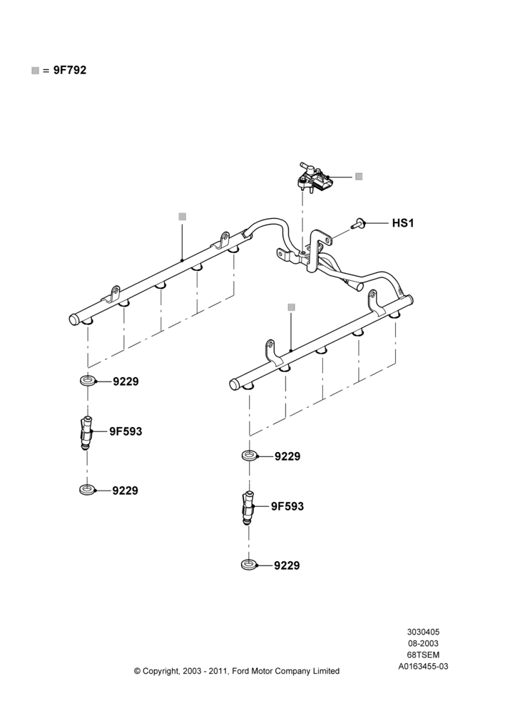 05B - Fuel Injectors and Pipes, 6.8L SOHC EFI NA V10 Gas; 04/AUG/2003-03/JAN/2005