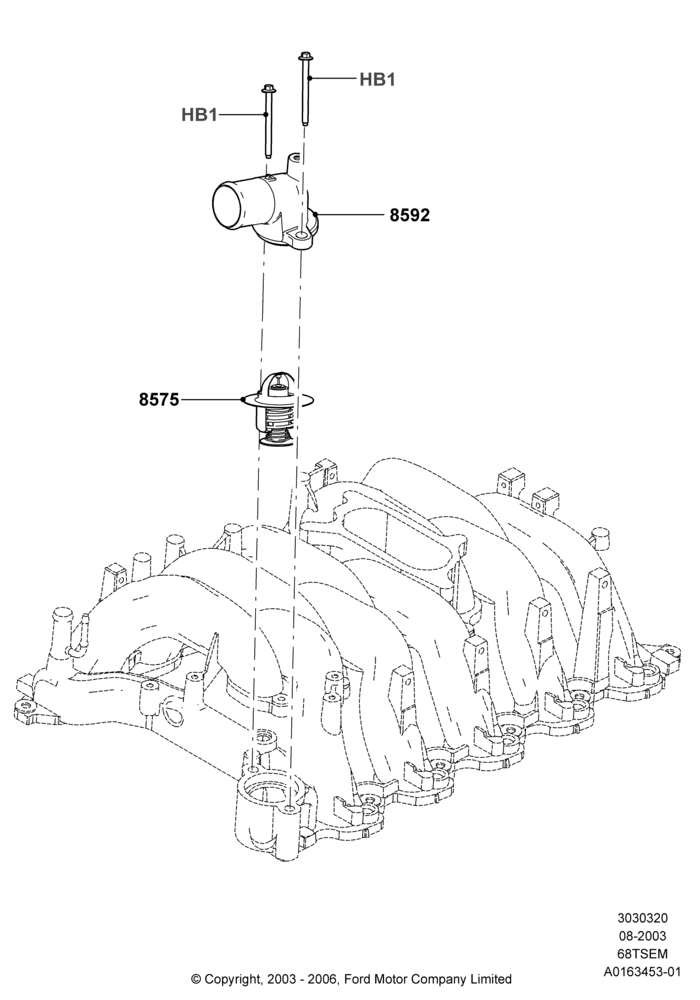 Thermostat/Housing & Related Parts, 6.8L SOHC EFI NA V10 Gas