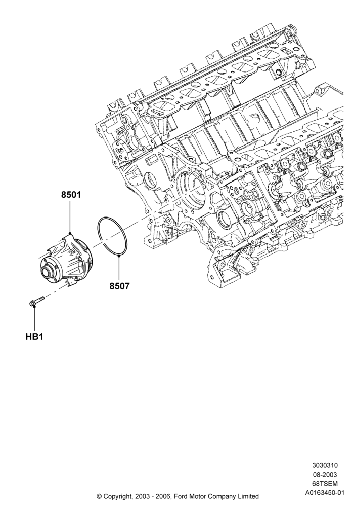 Water Pump, 6.8L SOHC EFI NA V10 Gas
