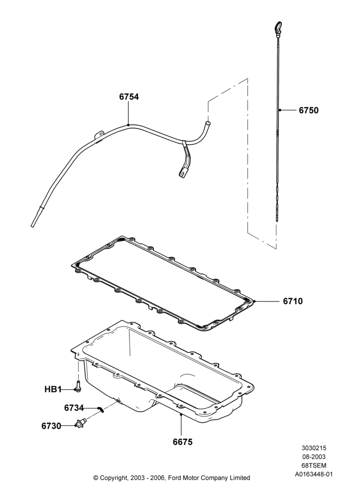 15B - Oil Pan/Oil Level Indicator, 6.8L SOHC EFI NA V10 Gas; 04/AUG/2003-03/JAN/2005