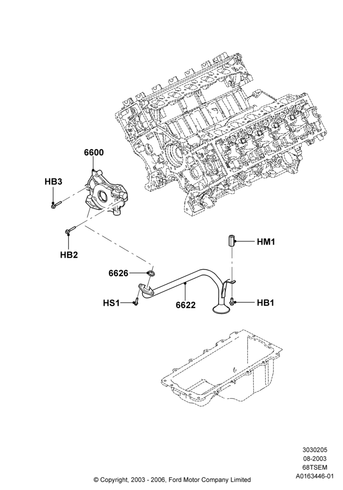 05B - Oil Pump, 6.8L SOHC EFI NA V10 Gas; 04/AUG/2003-03/JAN/2005