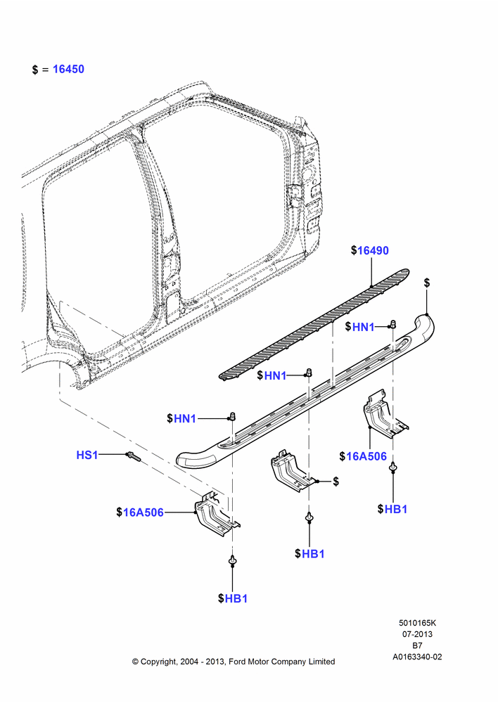 65K - Running Boards/Side Steps, King Ranch Version Package; 06/DEC/2004-02/AUG/2006