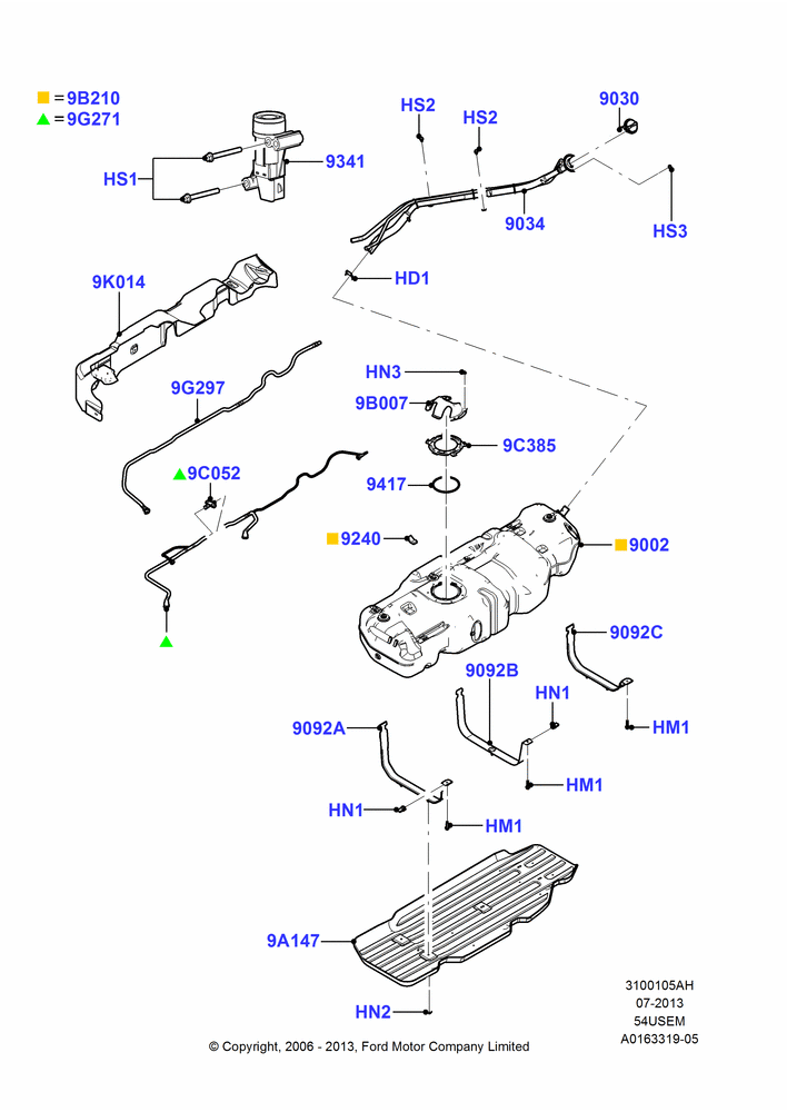 05AH - Fuel Tank, 131"/3327.4MM  Wheelbase, 5.4L 3V V8; 02/AUG/2006-15/SEP/2008
