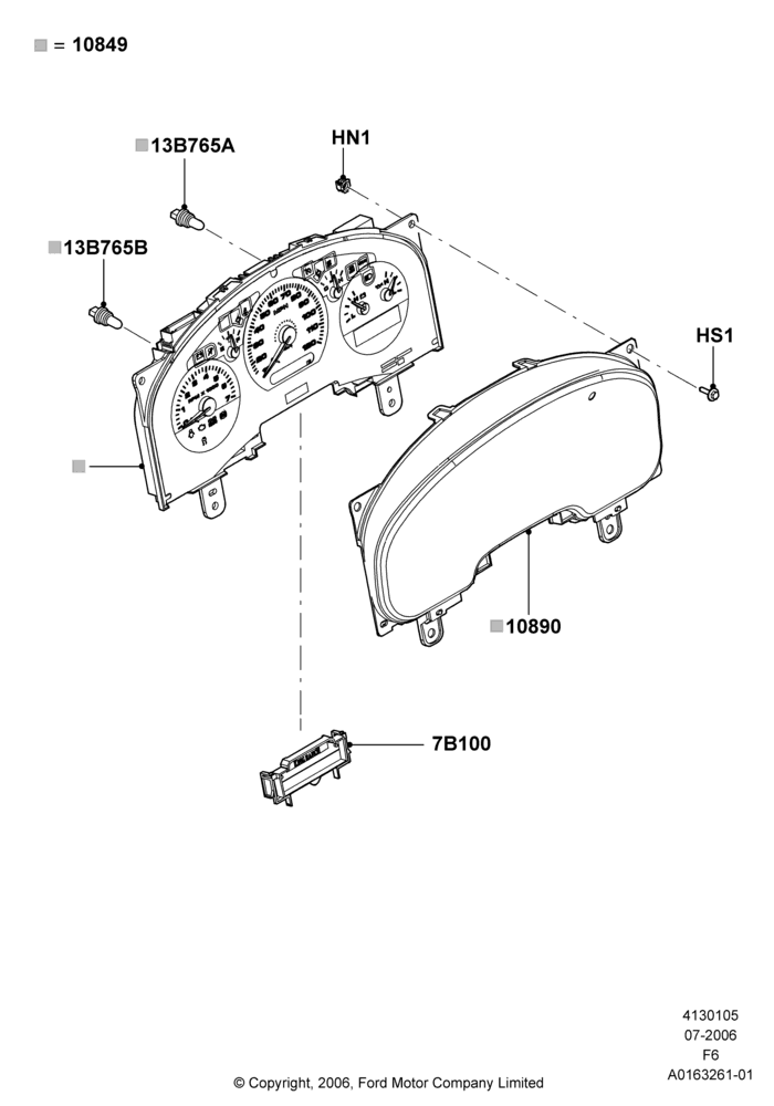 05I - Instrument Cluster, Flow Thru Console With Armrest, FlowThru Console-King Ranch Version, King Ranch Version Package, Lariat, Lariat Chrome Package, Less Floor Mounted Console, Less Version Packages, Hi Line Cubby Box - Leather, Limited Package; 17/JUL/2006-18/AUG/2008