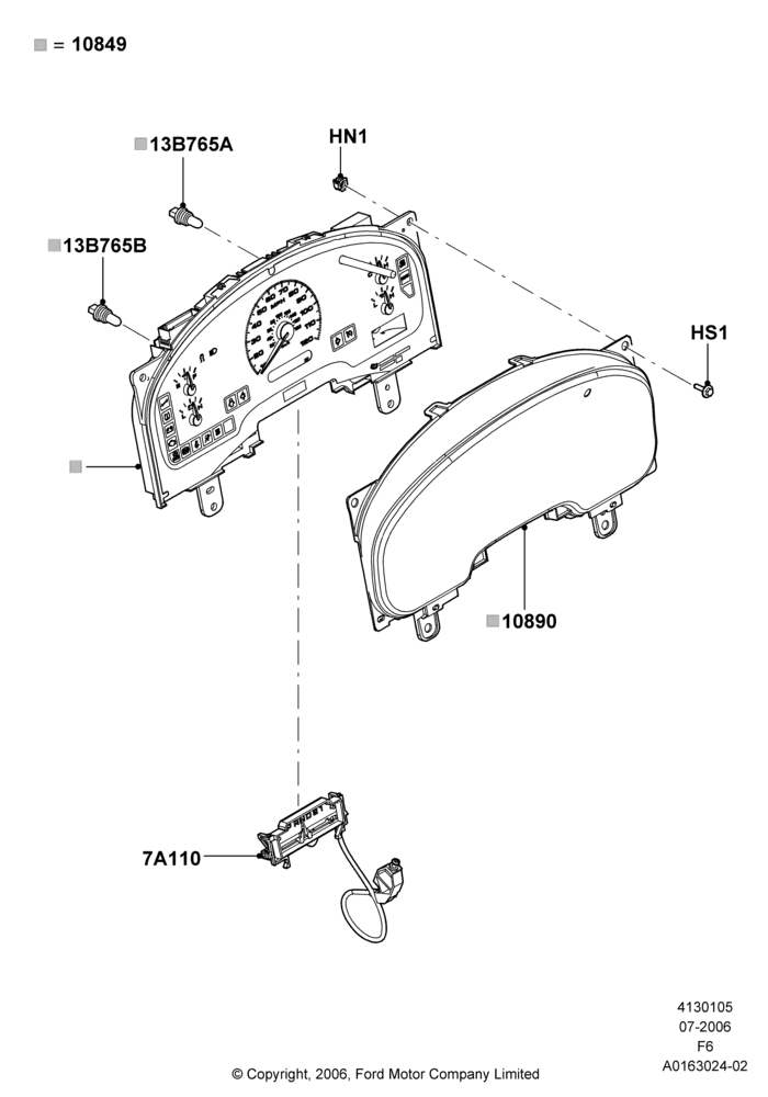 05G - Instrument Cluster, Consolette - Floor Mounted, Full Floor Console With Armrest, Less Floor Mounted Console, STX, With Manual Front Windows, XL; 17/JUL/2006-18/AUG/2008