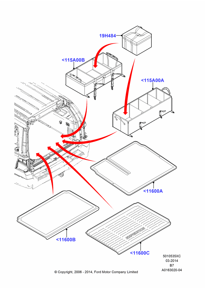 35XC - Load Compartment Trim, Accessory Cargo Liner, Accessory Cargo Tray; 02/AUG/2006-11/AUG/2014