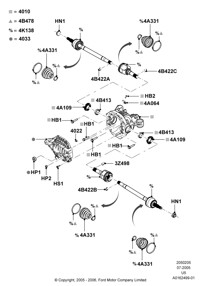 05C - Rear Axle; 19/JUL/2005-16/DEC/2010