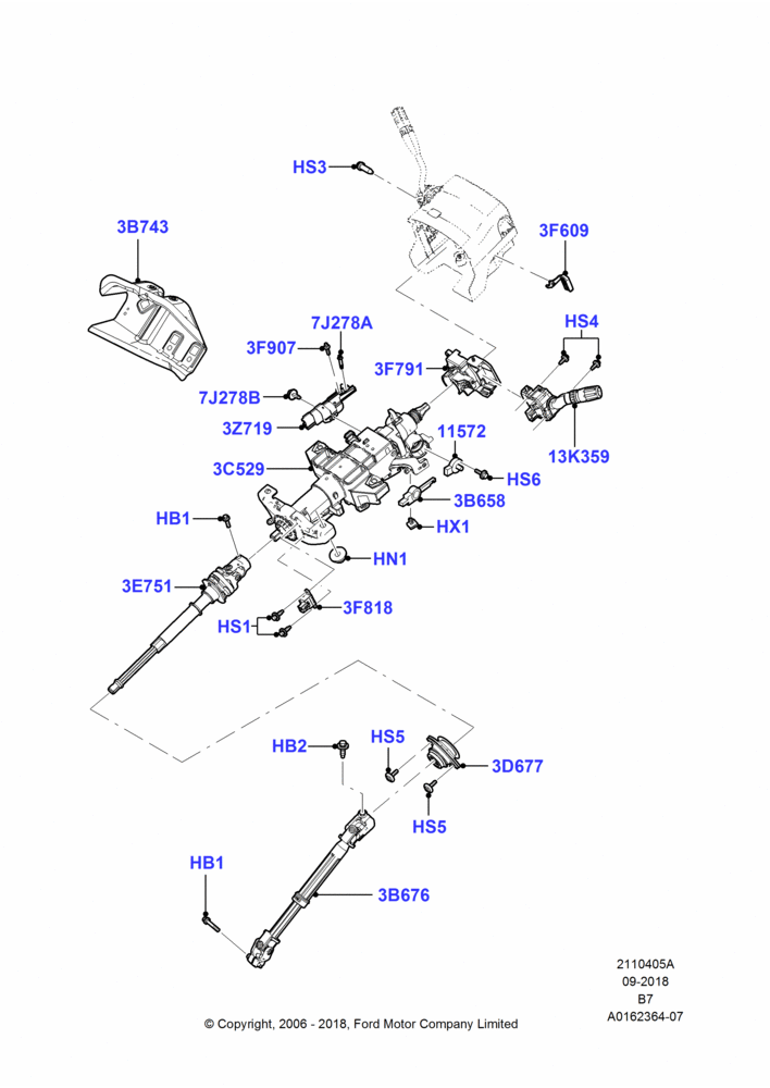 05A - Steering Column; 02/AUG/2006-15/SEP/2008