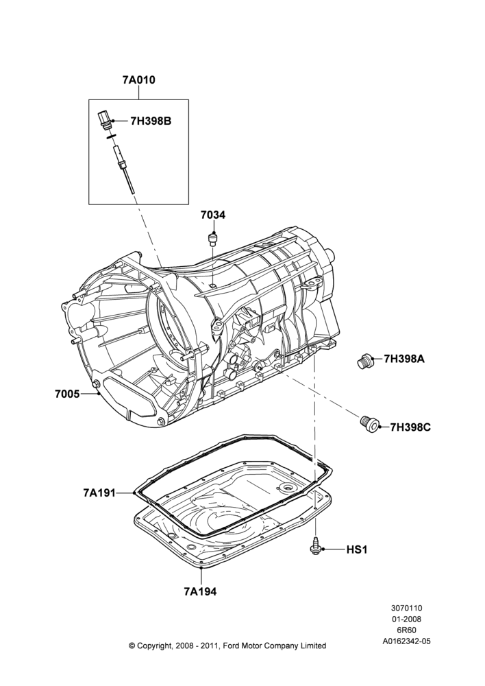 10D - Transmission External Components, 6 Speed Automatic Trans (6R80); 18/AUG/2008-03/NOV/2010