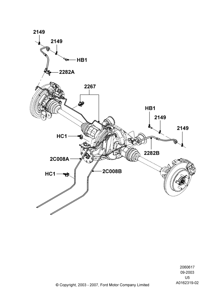 17B - REAR BRAKE LINES; 09/SEP/2003-19/JUL/2005