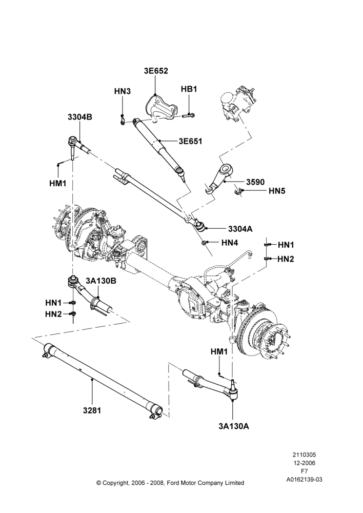 05D - Steering Linkage, Ford 350 Series, M/Beam With Extended Axle (Fatboy); 30/JUL/2007-12/FEB/2010