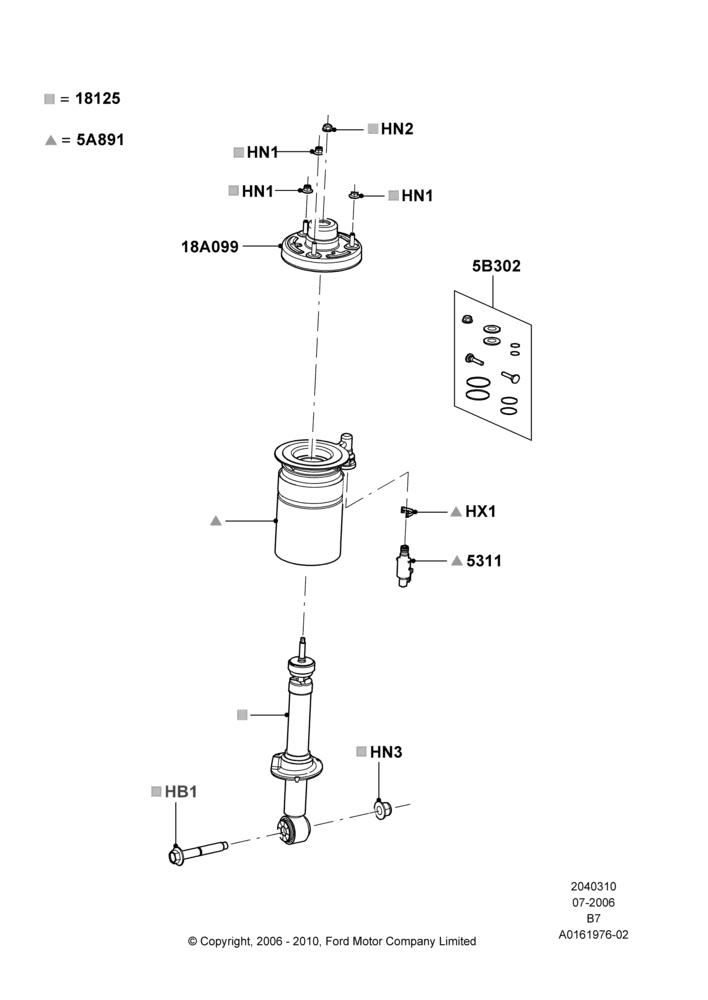 10D - Rear Springs and Shock Absorbers, With Rear Load Levelling Suspension; 02/AUG/2006-16/AUG/2010