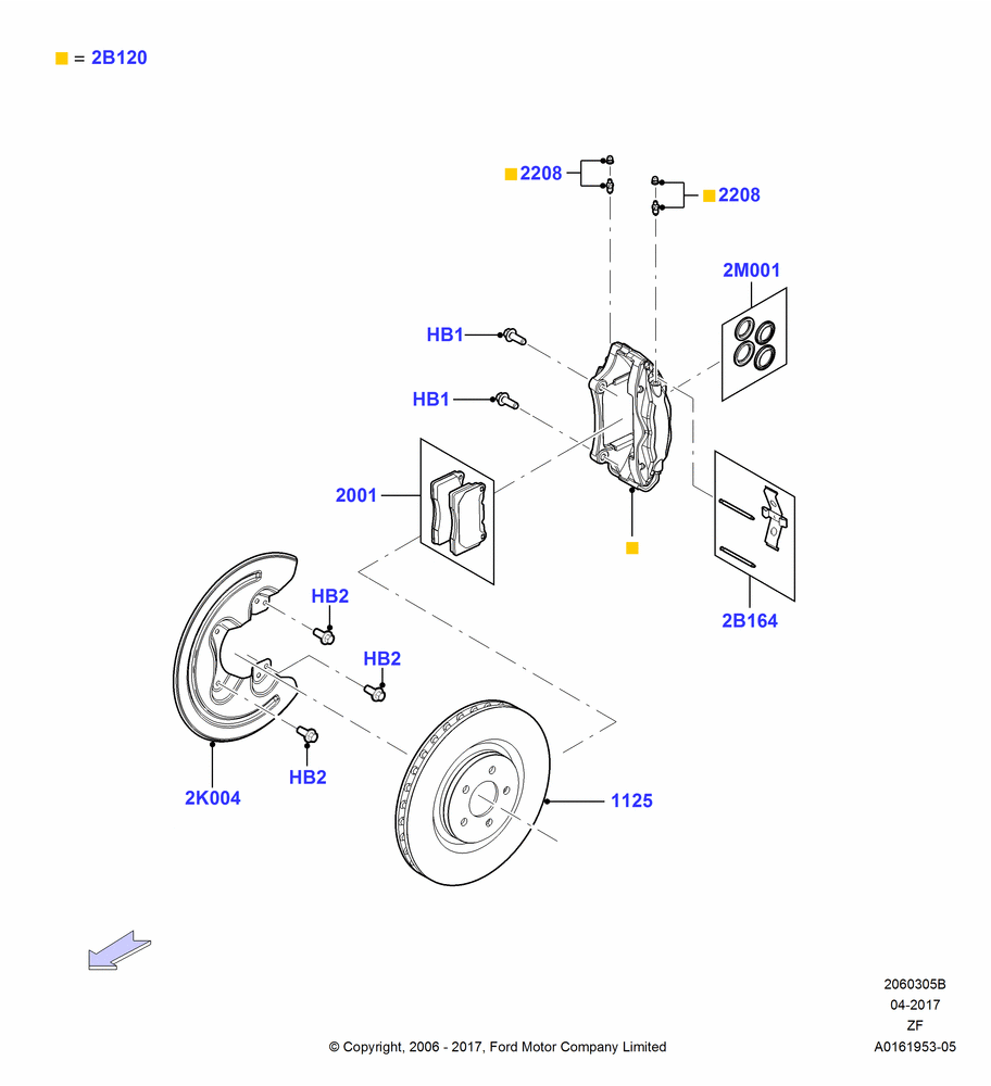 05B - Front Brake Discs and Calipers, Shelby Version; 06/JUN/2006-30/APR/2012