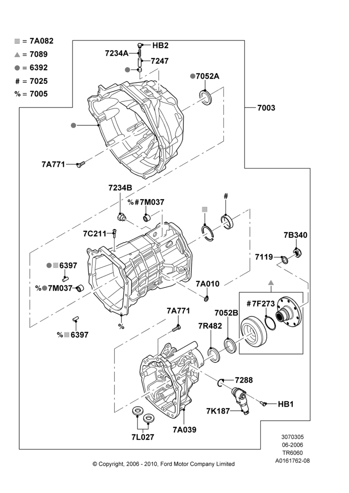 05A - Manual Transmission and Case, 6 Speed Manual Transmission (T56); 06/JUN/2006-26/FEB/2009