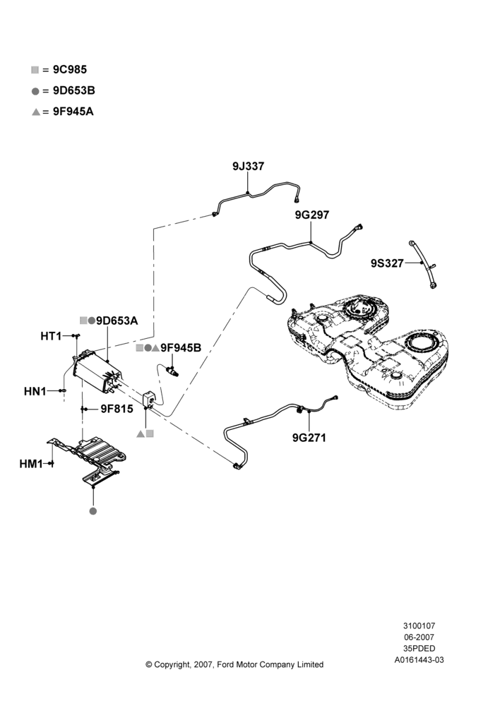 07B - Fuel Vapour System, 3.5L 4V DOHC VCT SMPI V6 Gas, With California/Green State Req; 18/JUN/2007-13/AUG/2008