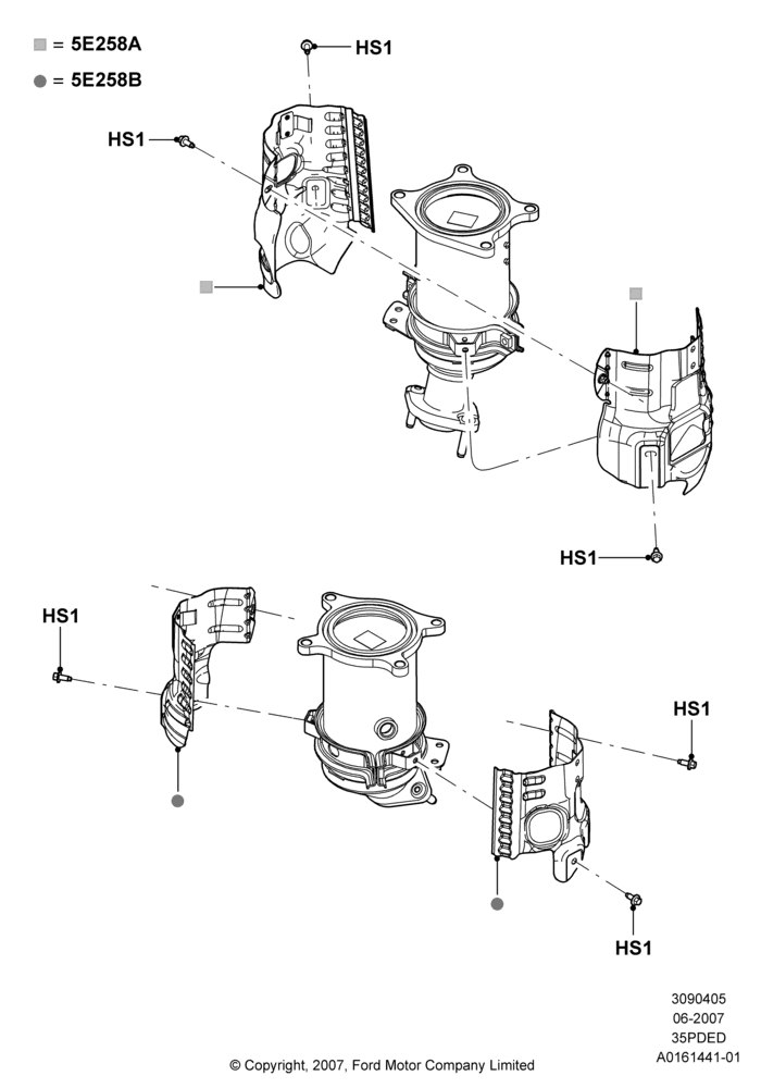 05B - Heat Shields - Exhaust System, 3.5L 4V DOHC VCT SMPI V6 Gas; 18/JUN/2007-15/JUN/2009