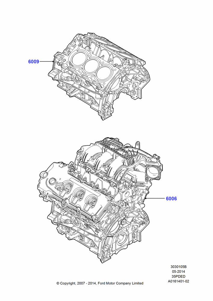 05B - Service Engine and Short Block, 3.5L 4V DOHC VCT SMPI V6 Gas; 18/JUN/2007-15/JUN/2009
