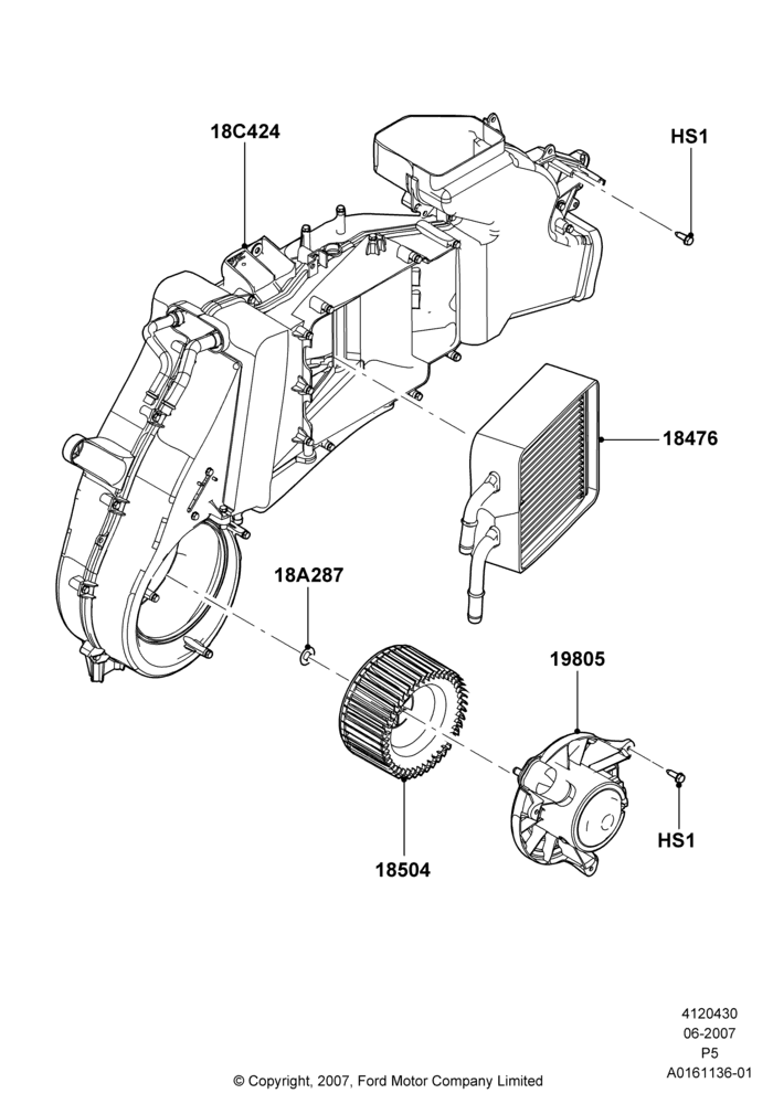 30 - Auxiliary A/C Internal Components, Rear Auxiliary Air Conditioning; 18/JUN/2007-15/JUN/2009